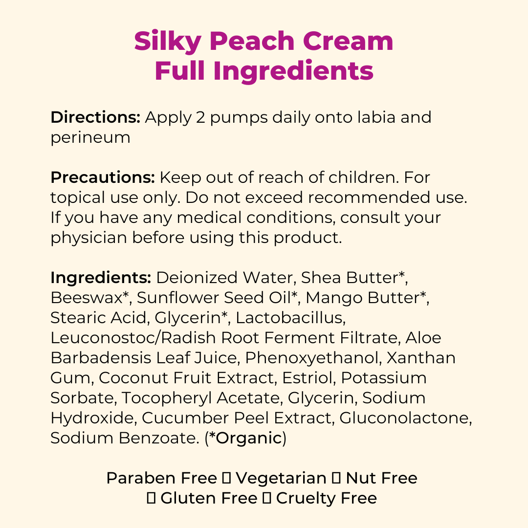 Silky Peach Cream Bio-identical Estriol Cream to revive your lady bits 2 month supply - 30ml